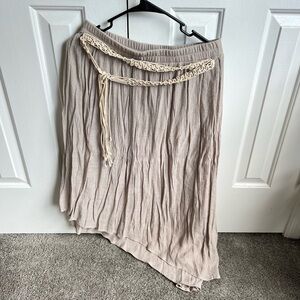 New Directions Cream Midi Skirt with Braided Detail